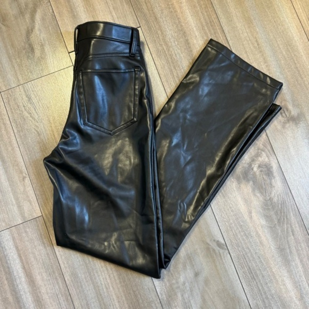 Abercrombie Fitch‎ Faux Leather Pants Womens 25 00 Black High Rise Relaxed Fit